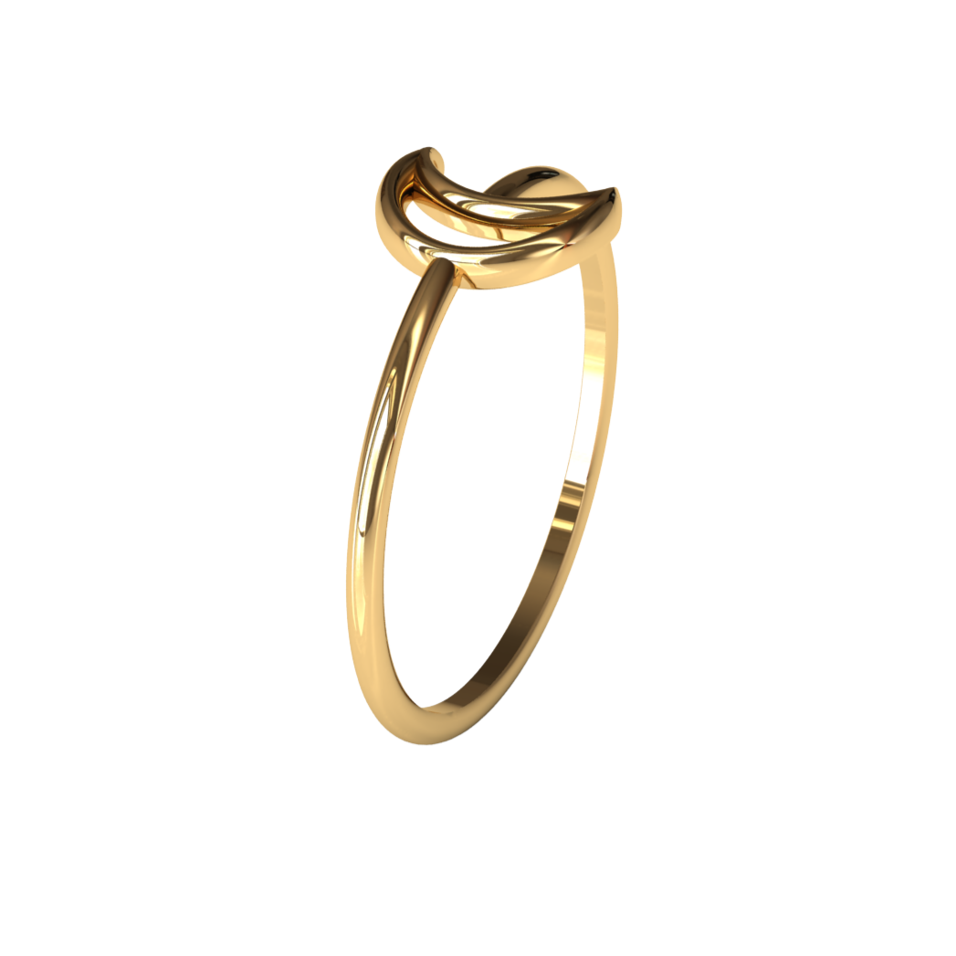 Golden shaped moon ring 14k | 14k gouden maan ring