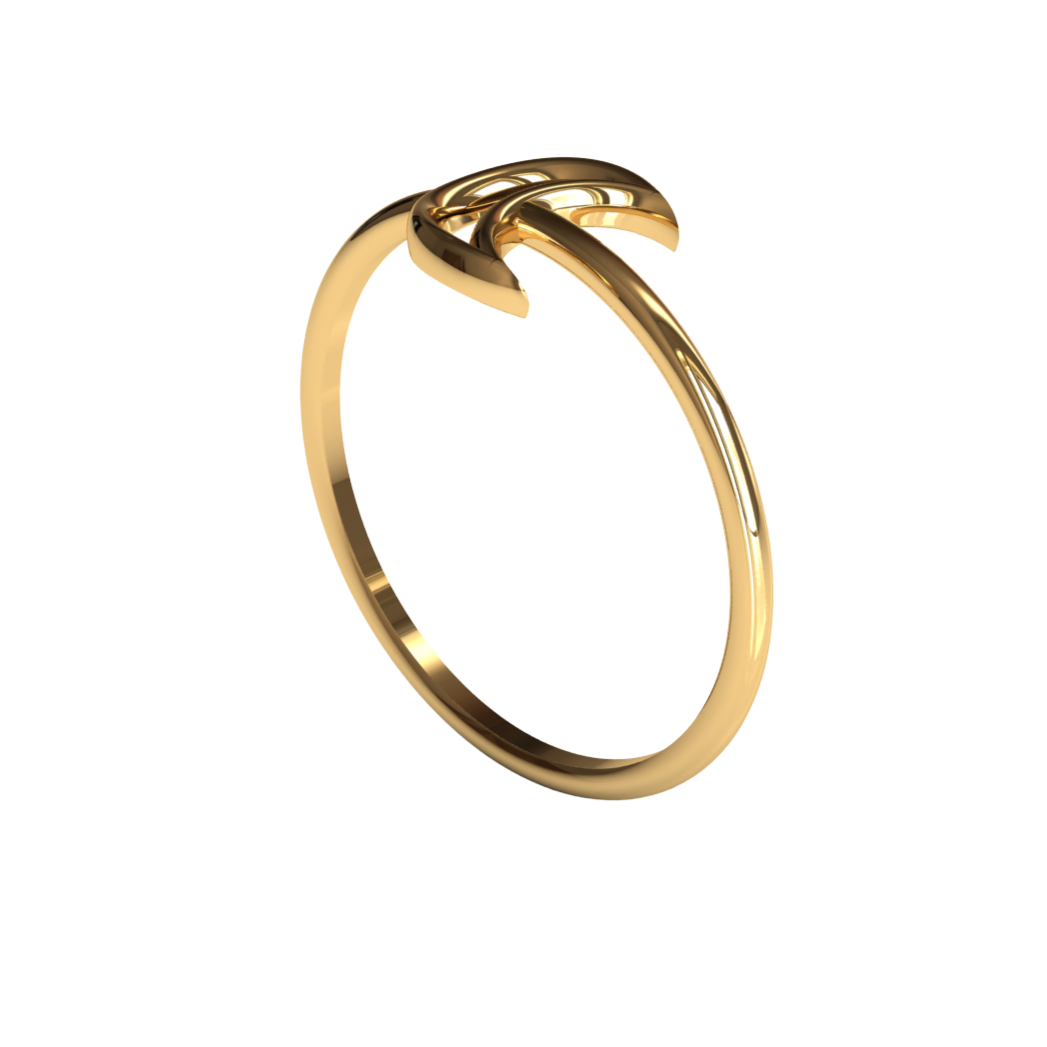 Golden shaped moon ring 14k | 14k gouden maan ring