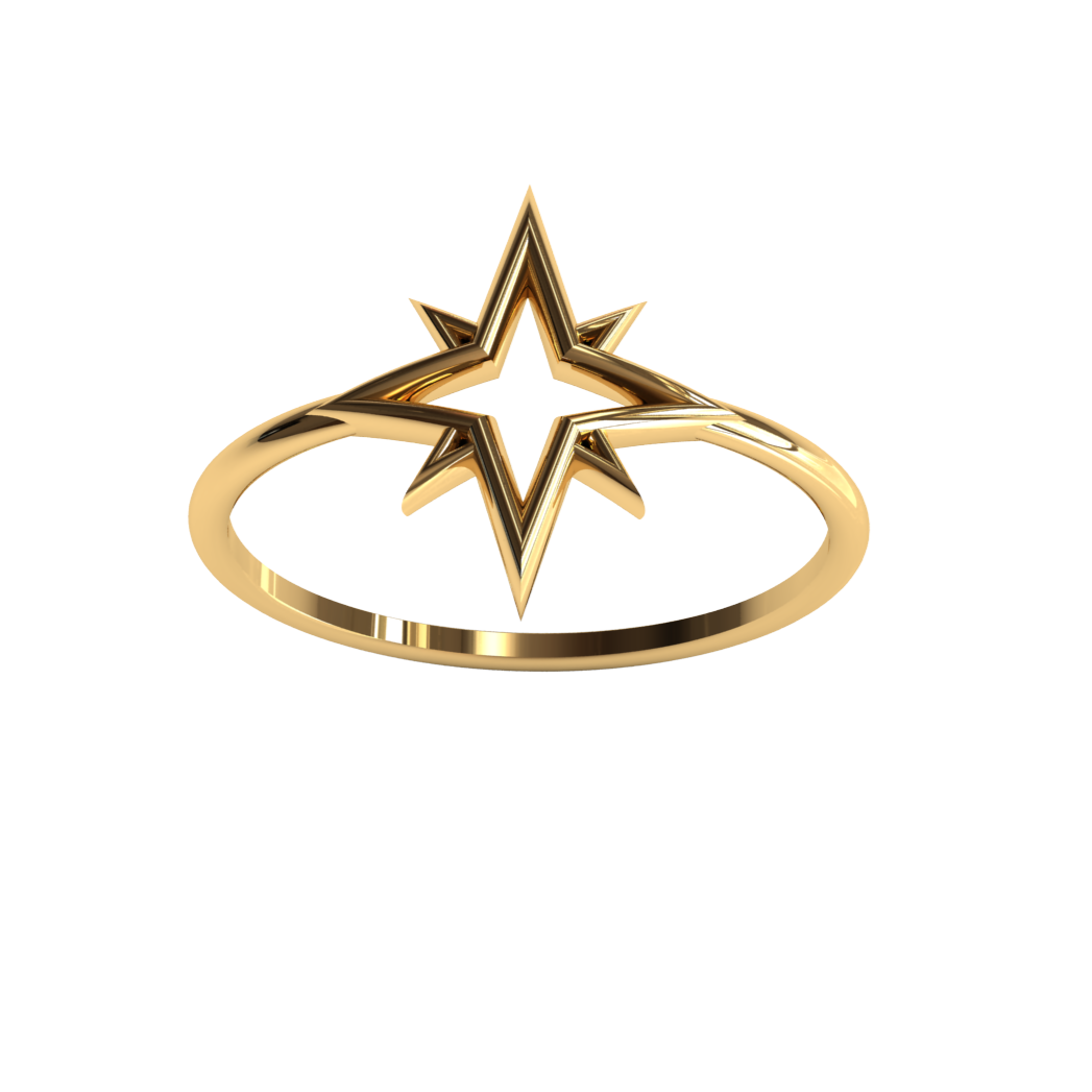 Handcrafted 14K Gold Star Ring - Stellar Essence Collection