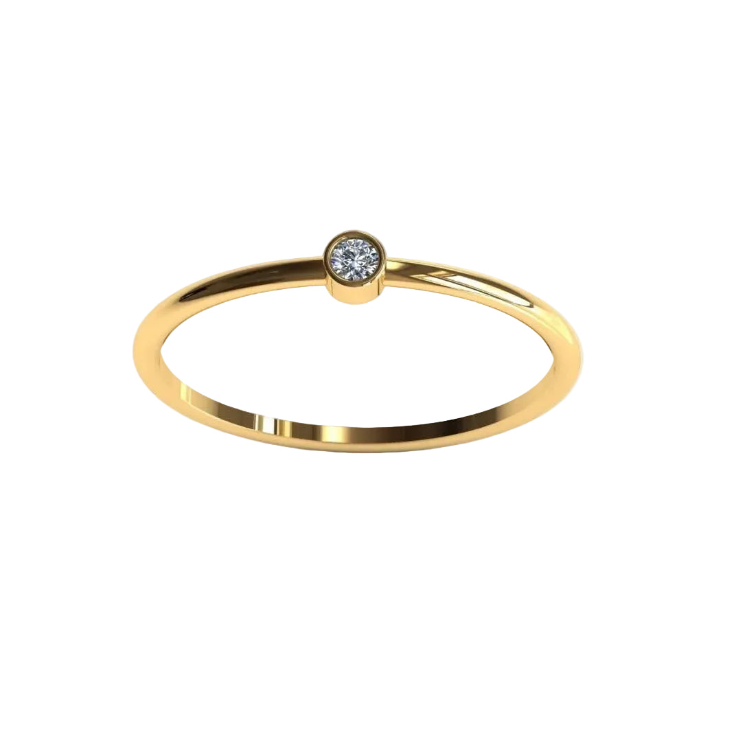 Stacking ring Fine diamond ring vvs 14k gold