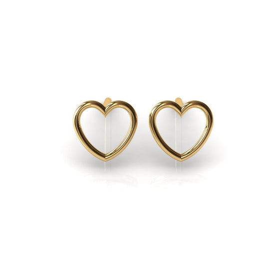 Gold heart-shaped earrings