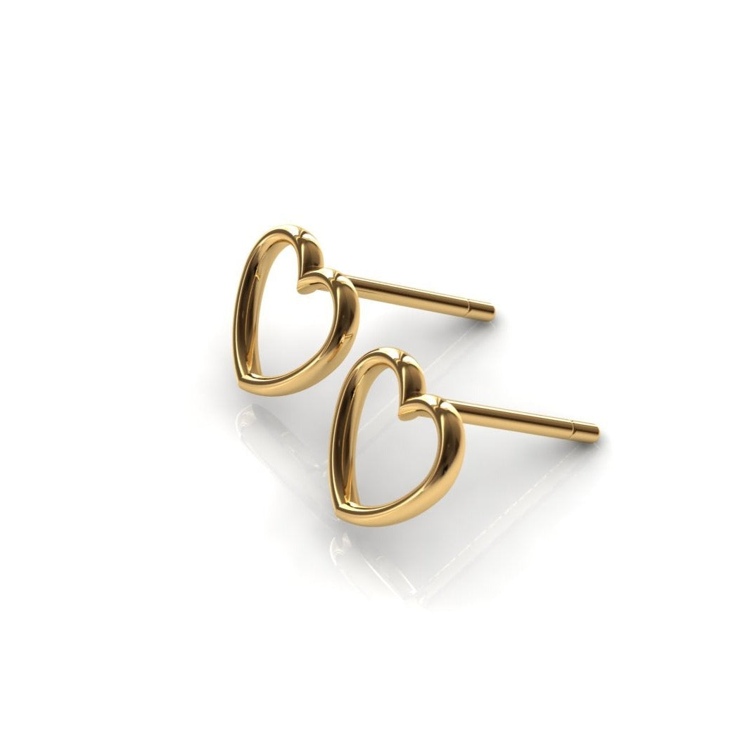 Gold heart-shaped earrings