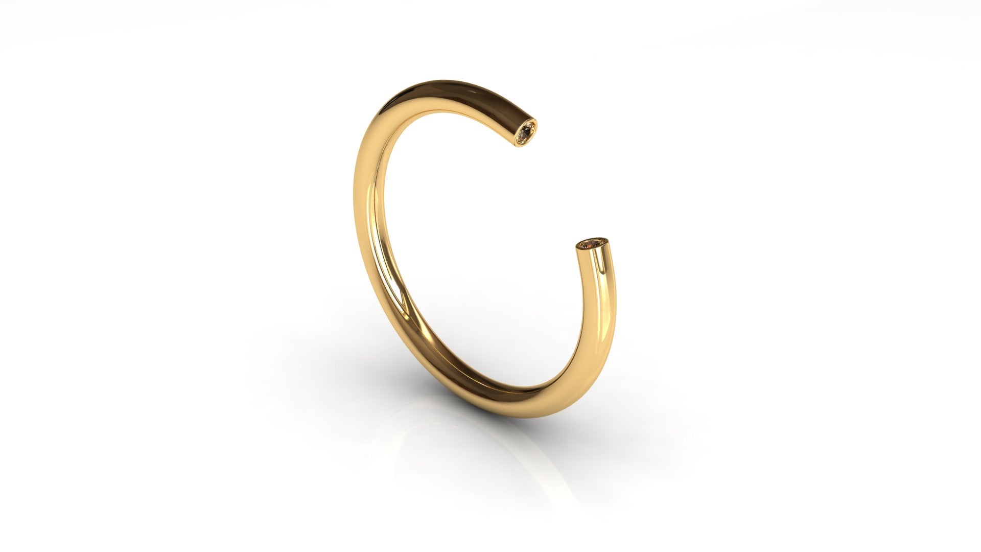 Open gold band detail of the VAMPA Utrecht Velvet citrine ring