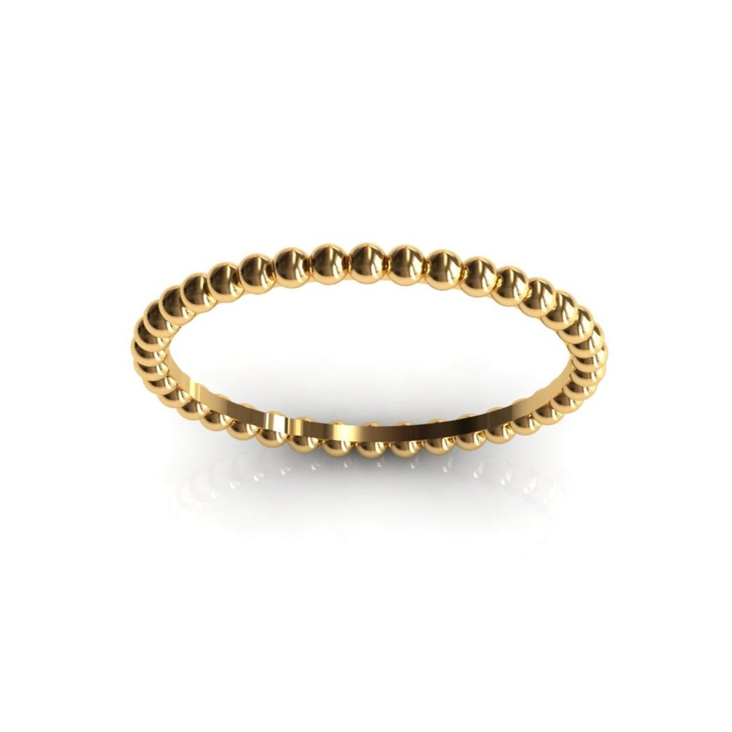 14k gold bead ring, top-down detail shot