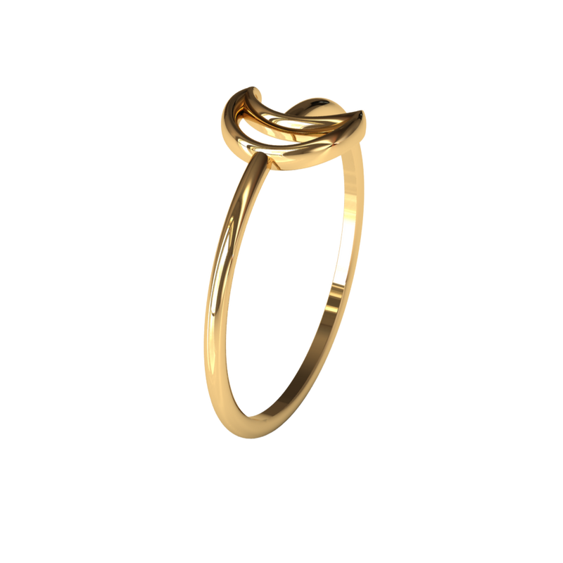 Golden shaped moon ring 14k | 14k gouden maan ring