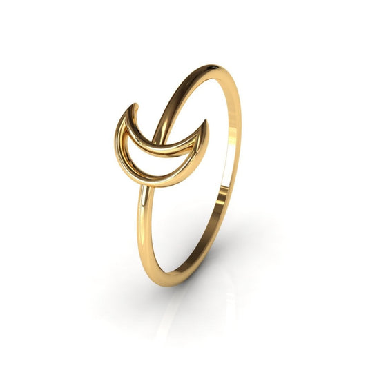 Golden shaped moon ring 14k | 14k gouden maan ring