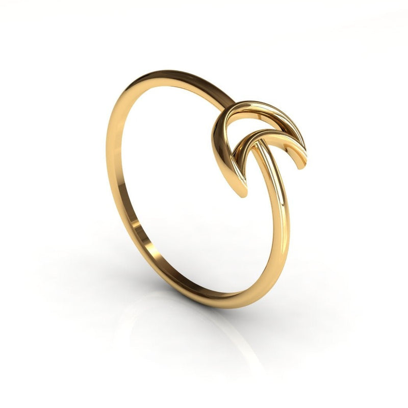 Golden shaped moon ring 14k | 14k gouden maan ring