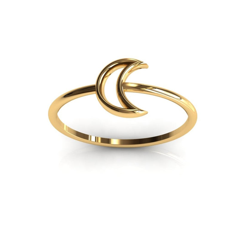 Golden shaped moon ring 14k | 14k gouden maan ring