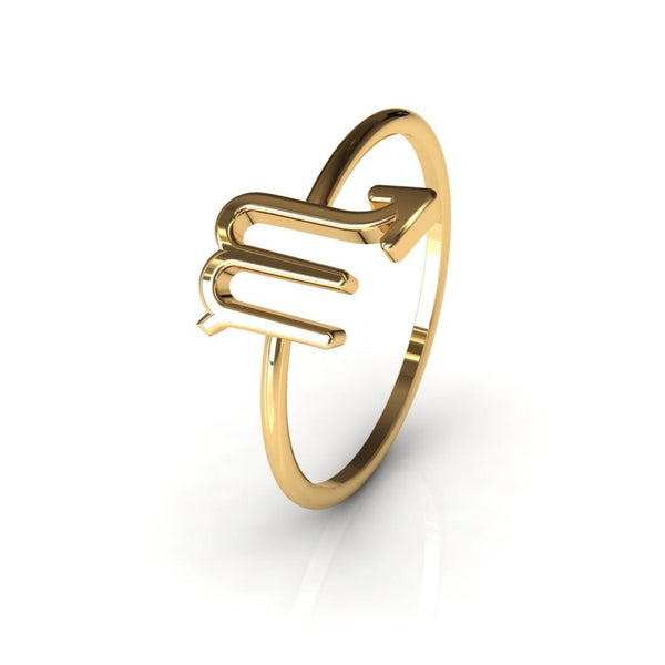 Gold Scorpio Ring Starsky XII collection – gold zodiac Scorpio ring on white background