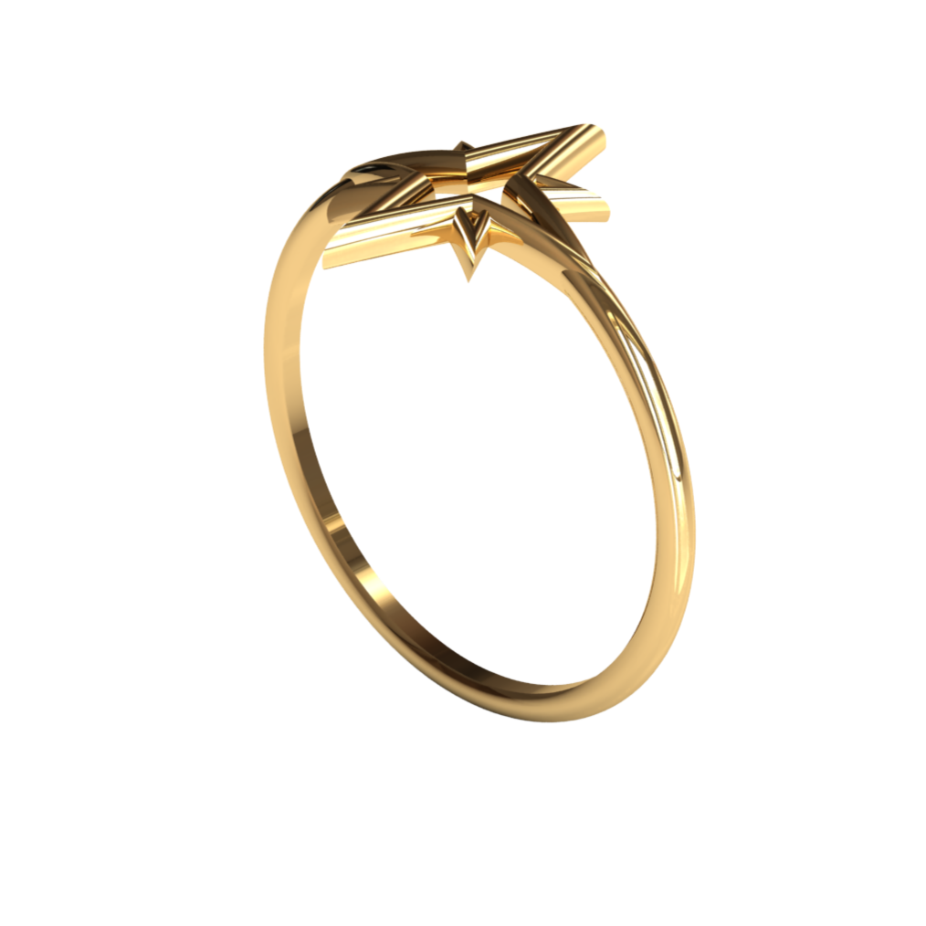 Handcrafted 14K Gold Star Ring - Stellar Essence Collection