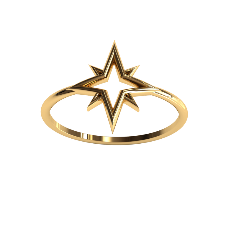 Handcrafted 14K Gold Star Ring - Stellar Essence Collection