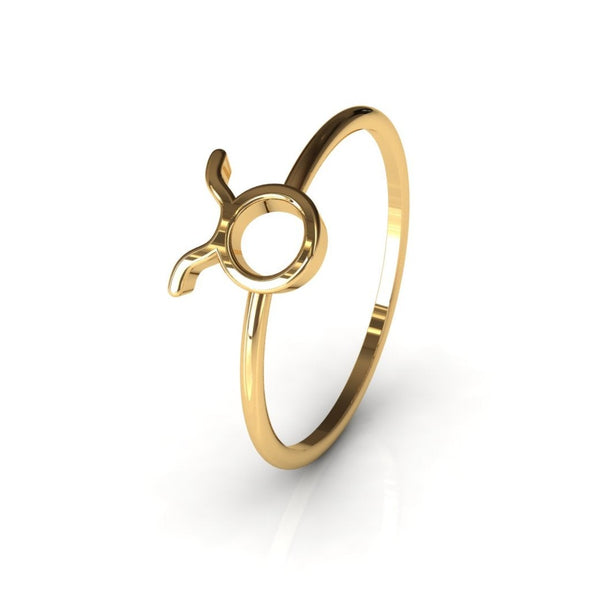 Taurus zodiac ring in 14k gold - Starsky XII collection, limited edition
