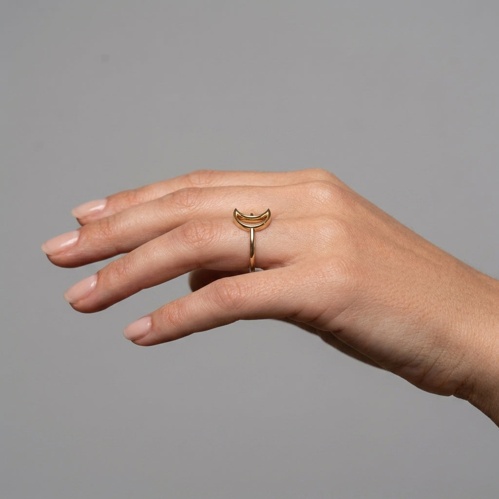 Ayla ring styled on hand - lifestyle close-up