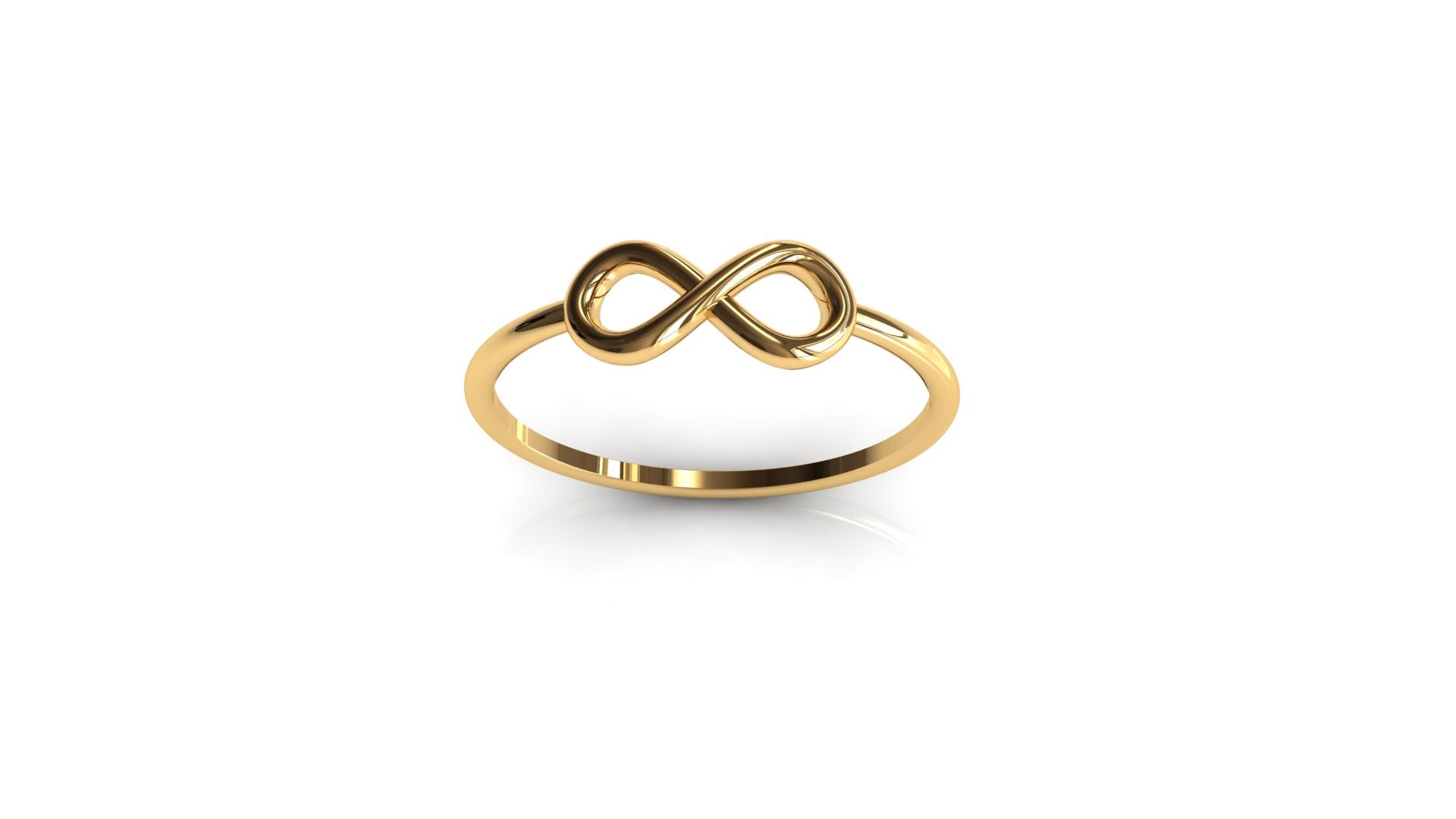 14k gold infinity open ring, detail shot