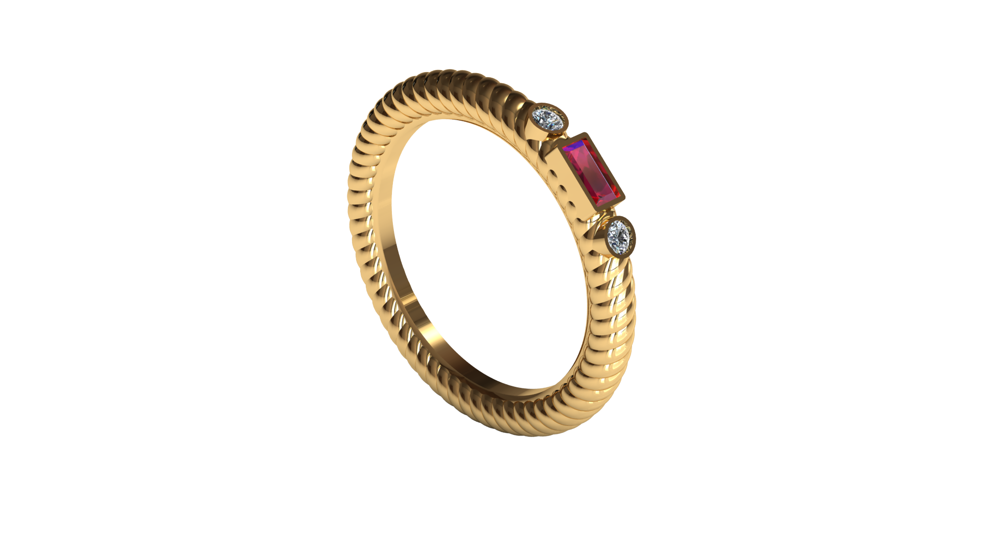 VAMPA gold ruby ring on neutral studio background