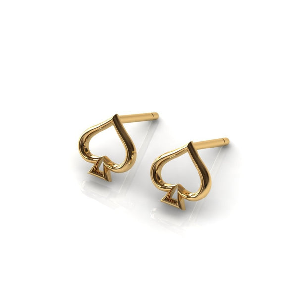 14k gold spade earrrings