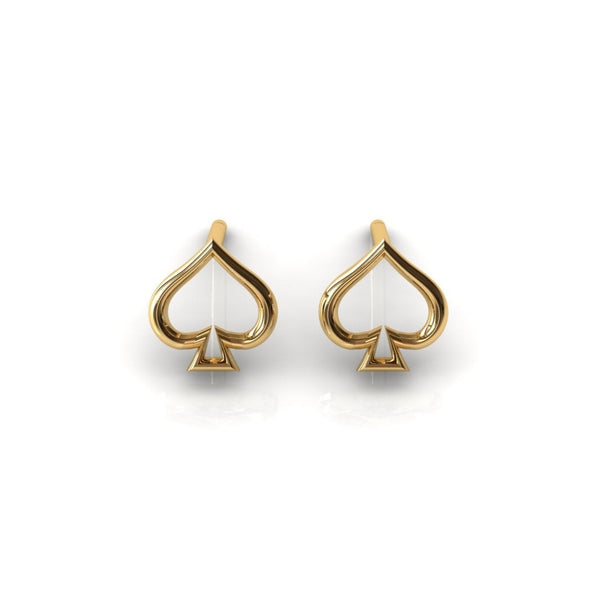 14k gold spade earrrings