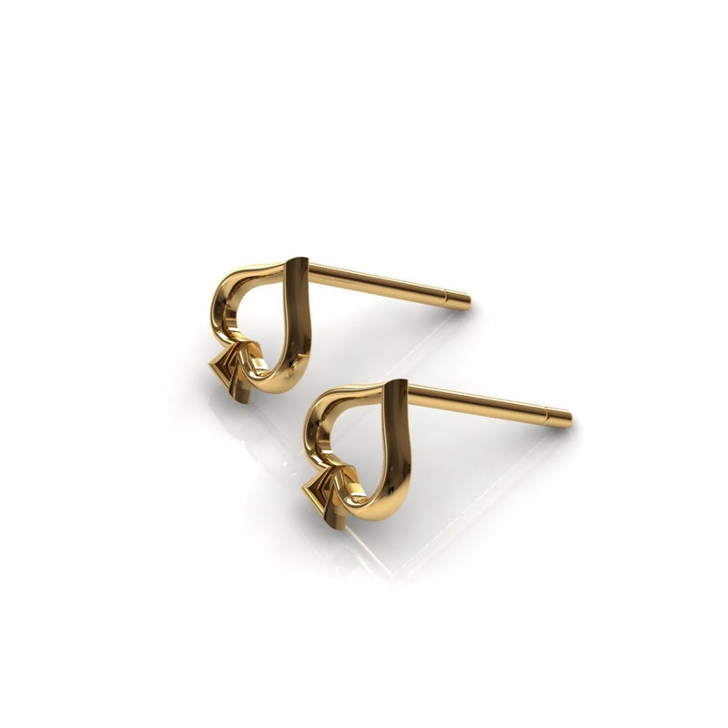 14k gold spade earrrings