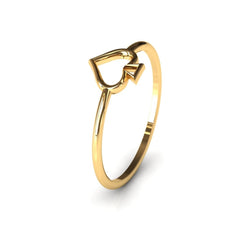 Golden 14k spade ring