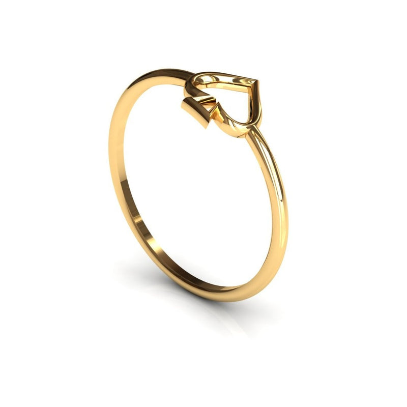 14k golden spade ring