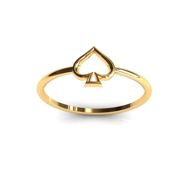 14k golden spade ring