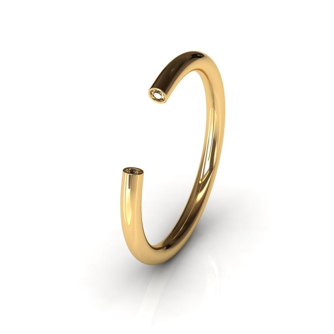 Utrecht Velvet citrine open ring in 14K gold, front view
