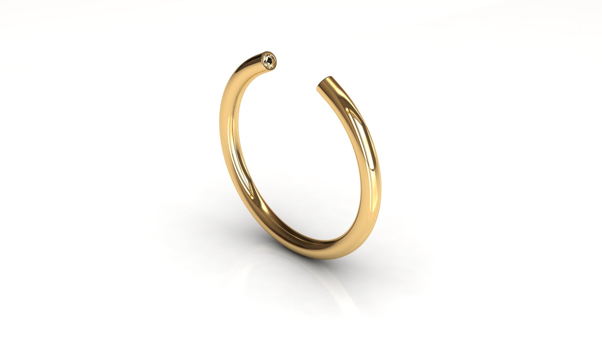 Close-up of natural citrine gemstone set in gold, Utrecht Velvet ring by VAMPA
