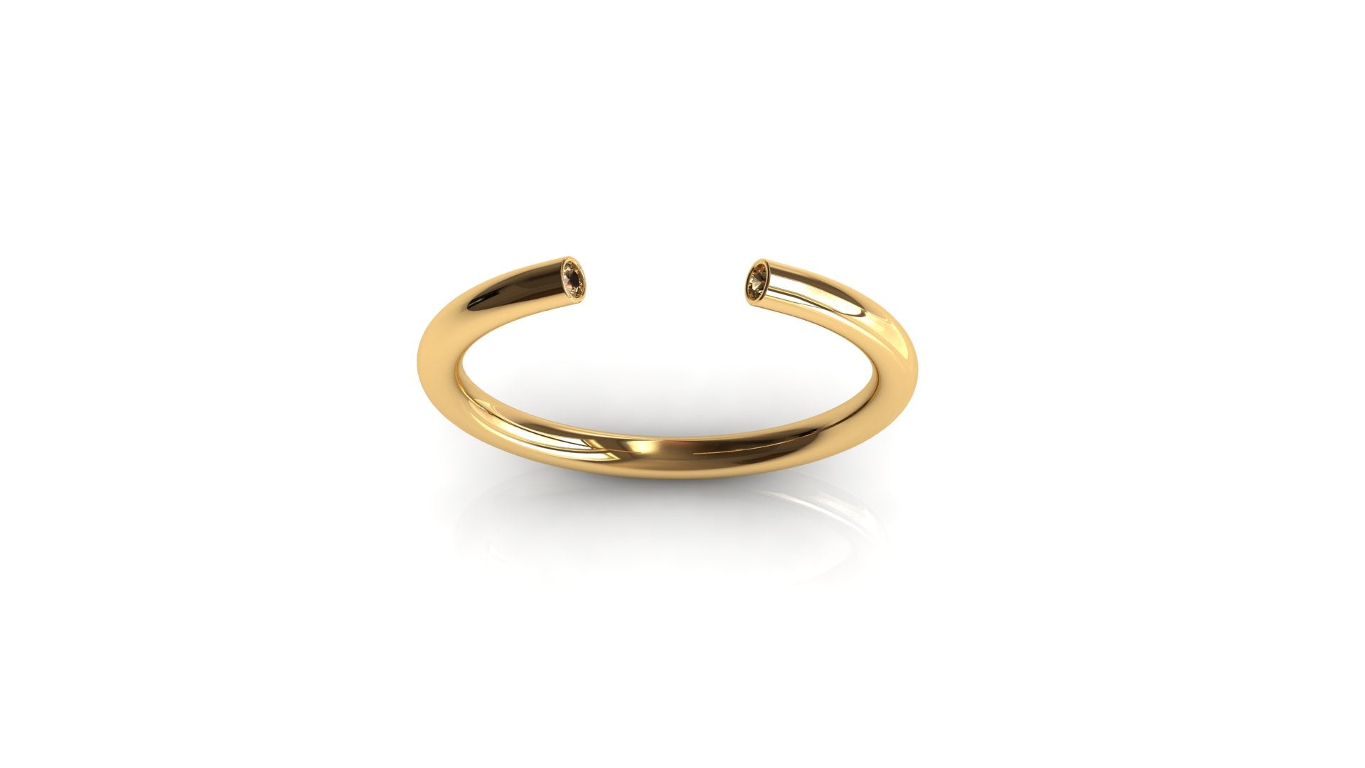Utrecht Velvet open ring worn on hand in natural light